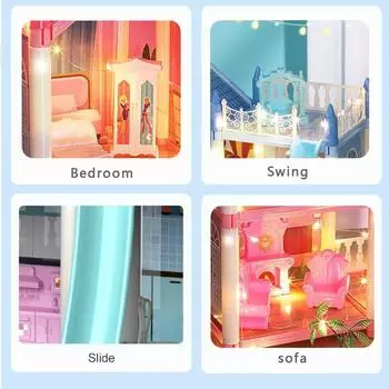 Детские ролевые игрушки Princess Castle Villa оптом собранные игрушки дом образовательный S R3G7 Pink-One size