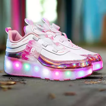 Детские роликовые коньки модный подарок с двойными колесами для начинающих бегать 22.5cm