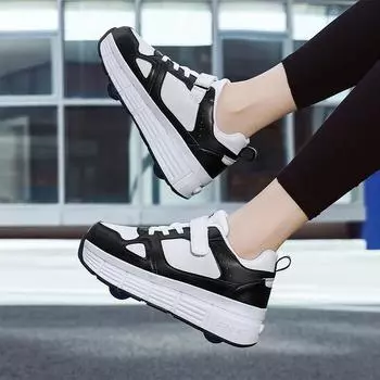 Детские роликовые коньки с двойными колесами, съемные, мужские и женские подростковые роликовые коньки, двухколесные роликовые коньки 31