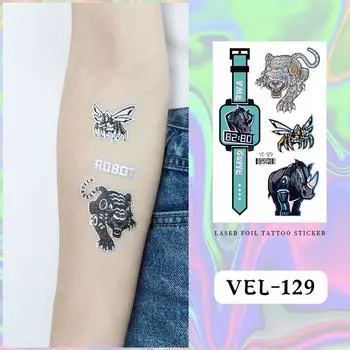 Детские съемные временные мультяшные игрушки-наклейки с изображением динозавра-единорога