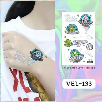 Детские съемные временные мультяшные игрушки-наклейки с изображением динозавра-единорога