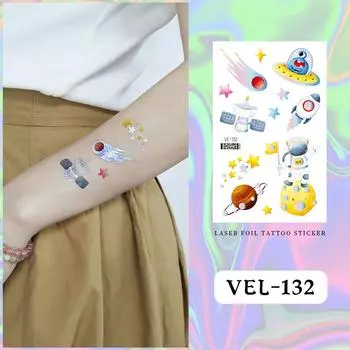 Детские съемные временные мультяшные игрушки-наклейки с изображением динозавра-единорога