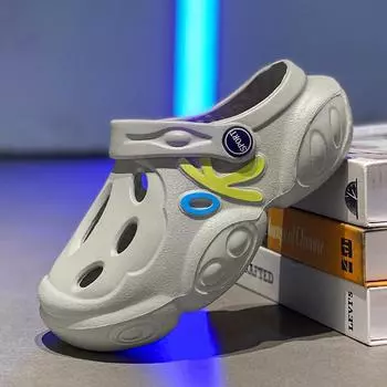 Детские сандалии из ЭВА, легкие и дышащие, для мальчиков, домашние сандалии с мягкой подошвой, пляжные сандалии для девочек, детская садовая обувь для мужчин 30 серый