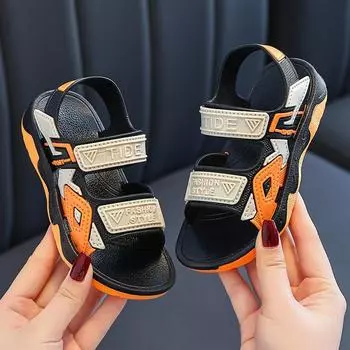 Детские сандалии, летние нескользящие пляжные сандалии для девочек, пляжные сандалии для улицы, сандалии для дома 26 жёлтый