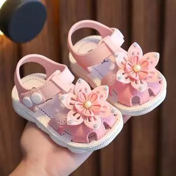 Детские сандалии, летние пластиковые противоскользящие сандалии на мягкой подошве, милые домашние пляжные туфли, прогулочная обувь для малышей 16 белый