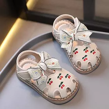 Детские сандалии, мягкие средние туфли принцессы для маленьких детей, коричневые повседневные детские модные сандалии 16 коричневый