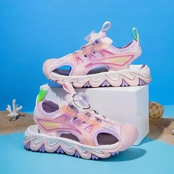 Детские сандалии Мужская и женская обувь новая летняя пляжная обувь Baotou для детей и студентов мягкая подошва нескользящая Size 27,Foot Length:17cm синий