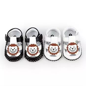 Детские сандалии с рисунком льва, первые ходунки для маленьких мальчиков, обувь для новорожденных девочек, летняя пляжная обувь для младенцев на мягкой подошве 3