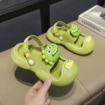 Детские сандалии TUINANLE, детские тапочки, летняя обувь с героями мультфильмов для мальчиков и девочек, нескользящая толстая мягкая подошва для малышей