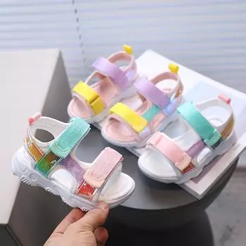 Детские сандалии. Удобная простая повседневная пляжная обувь с мягкой подошвой в стиле ретро. Сандалии для маленьких мальчиков и девочек. 21