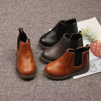 Детские сапоги для верховой езды в стиле ретро, весенне-осенние ботильоны, модная детская повседневная обувь для девочек, детские кожаные сапоги для мальчиков 21 коричневый