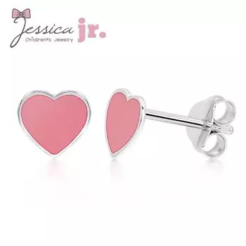 Детские серьги-гвоздики с сердечками на каждый день из гипоаллергенного серебра 925 пробы Подарки для дочери и детей