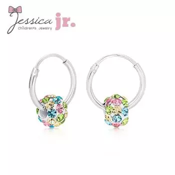 Детские серьги-кольца с подвесками из пастельных кристаллов, никогда не ржавеющие, гипоаллергенные украшения из стерлингового серебра 925 пробы для маленьких детей и подростков