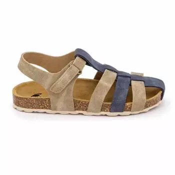 Детские серо-коричневые сандалии-гладиаторы с синим ремешком BIOSTOCK 34 темно-синий