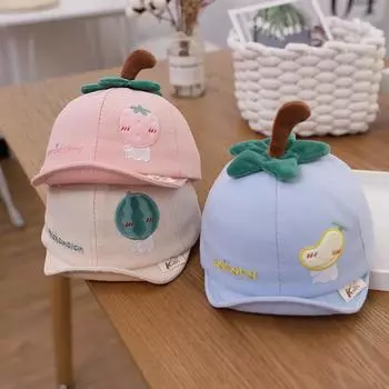 Детские шапки Детская шапка с козырьком с рисунком фруктов Мягкая детская шапка для мальчиков и девочек синий