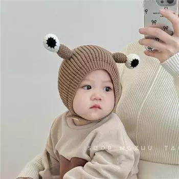 Детские шапки, для мальчиков и девочек, осенние и зимние вязаные шапки, милые и очень милые шапки с ушками лягушки, детские термосвитера шапки tide