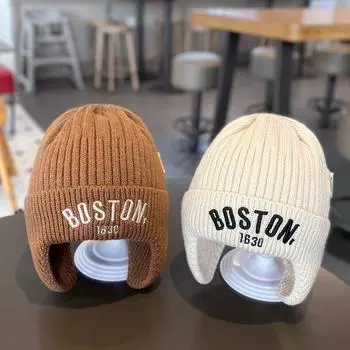 Детские шапки для осени и зимы Милые и очень милые вязаные шапки из пряжи для мальчиков Ветрозащитные и защитные шапки для девочек Толстые и теплые шапки one size чёрный