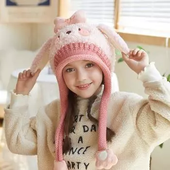 Детские шапки для зимы Детские шапки с подкладкой Шапки для защиты ушей для девочек и мальчиков Теплые шапки для холодной погоды 3-8Year белый