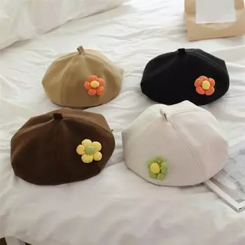 Детские шапки, осенние и зимние теплые береты, восьмиугольная шапка для мальчиков и девочек, детская шапка художника