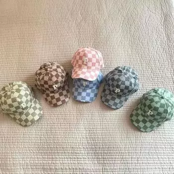 Детские шапки с вышивкой букв и контрастного цвета, солнцезащитная шляпа, бейсболки