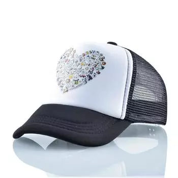 Детские шапки Snapback, детская летняя бейсболка для мальчиков и девочек, уличные дышащие сетчатые кепки с козырьком 5-8Years чёрный