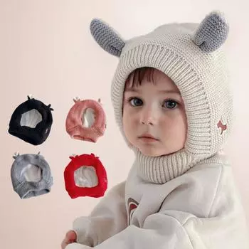 Детские шапки Зимние бархатные детские шапки для мальчиков и девочек Милые ушки Защитные уши Шерстяные шапки Детские шапки Шапки из кролика