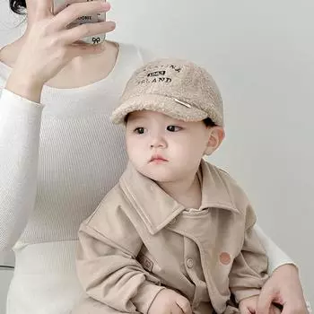 Детские шапки Зимняя теплая ветрозащитная кепка из овечьей шерсти Универсальная бейсболка с надписью Trend Letter для мальчиков и девочек