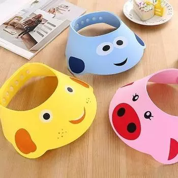 Детские шапочки для мытья волос с защитой от прямых солнечных лучей, шапочки для купания и душа для детей, уход за детьми, милые детские шапочки жёлтый