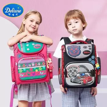 Детские школьные ранцы Мужские и женские рюкзаки для снижения нагрузки для учащихся начальных классов