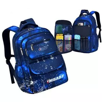 Детские школьные сумки для девочек и мальчиков, водонепроницаемый детский рюкзак, рюкзаки для учащихся начальной школы, ортопедический рюкзак, школьный рюкзак 42*28*16cm синий