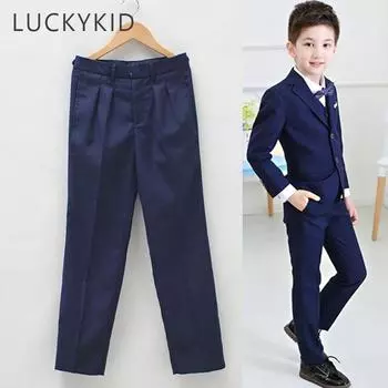 Детские штаны Брюки для больших мальчиков Школьники Выступления Свадебная вечеринка Детская одежда 3T чёрный