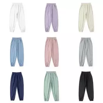 Детские штаны для детей от 3 до 9 лет, однотонные повседневные свободные брюки, спортивные штаны на открытом воздухе 120