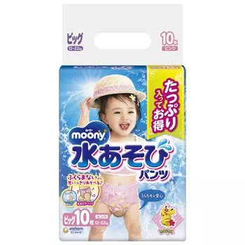 Детские штаны Moony для водных игр розовые большие 10 штук белый