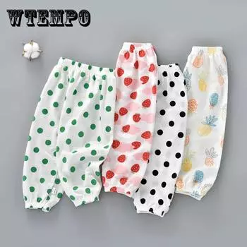 Детские штаны от комаров, детская летняя одежда, тонкие детские свободные длинные пижамы из ледяного шелка для мальчиков и девочек среднего и маленького возраста 120 чёрный