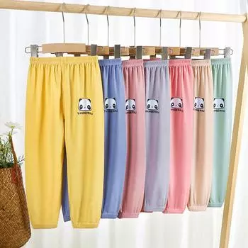 Детские штаны от комаров из ледяного шелка, 23 весенне-летних длинных брюк с фонарями, спортивные брюки с девятью точками для мальчиков и девочек 80cm