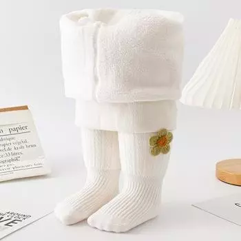 Детские штаны с мягкой подкладкой, утолщенные детские колготки, осенние и зимние цельные детские нижние носки для девочек 60-75cm