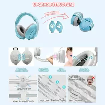 Детские шумоподавляющие наушники Yousheng с регулируемым оголовьем, дружественные к коже, дышащие, сверхлегкие, шумоподавляющие детские наушники белый