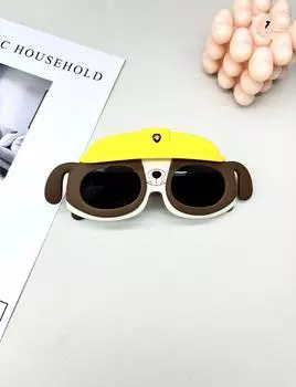 Детские силиконовые очки для мальчиков и девочек, поляризованные солнцезащитные очки с защитой от ультрафиолета, милые детские солнцезащитные очки в виде щенка