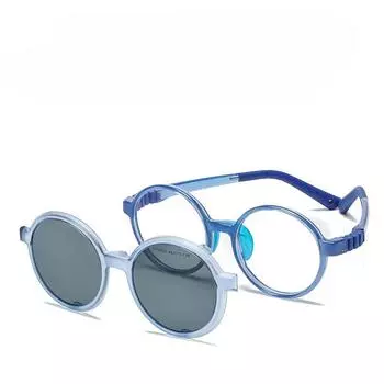 Детские силиконовые очки в оправе с мягкой опорой для носа и веревкой. Оправа для близорукости. Зеркальные поляризационные солнцезащитные очки.