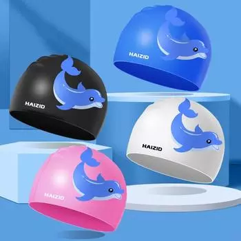 Детские силиконовые шапочки для плавания, универсальные милые шапочки для плавания с героями мультфильмов для мальчиков и девочек, водонепроницаемая защита ушей, детская шапочка для плавания Kawaii