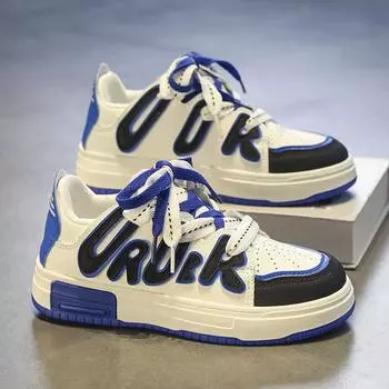 Детские скейтборды 2025 осень дети среднего и старшего возраста кожаная поверхность дышащая повседневная обувь нескользящая и износостойкая спортивная обувь 33