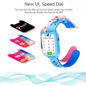Детские смарт-телефонные часы 2G Сетевые умные часы для детей LBS Location Детский трекер Часы Детские синий