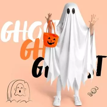 Детские смешные костюмы - Тихий потрепанный костюм на Хэллоуин с желтой сумкой One Size