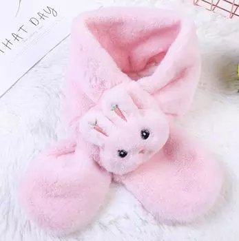 Детские согревающие шали для мальчиков и девочек, шарфы, утепленный зимний шарф с воротником розовый