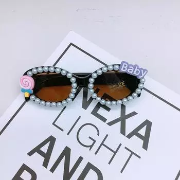 Детские солнцезащитные очки Diy Fashion, овальная оправа, тренд, кролик, милые детские солнцезащитные очки, солнцезащитные очки