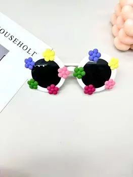 Детские солнцезащитные очки Flower Cute Silicone Hold Солнцезащитные очки для девочек Polarizer Uv400 Защита от солнца
