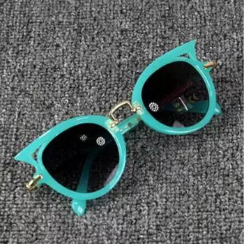 Детские солнцезащитные очки кошачий глаз, солнцезащитные очки для мальчиков и девочек, милые очки, детские очки, пляжные очки синий