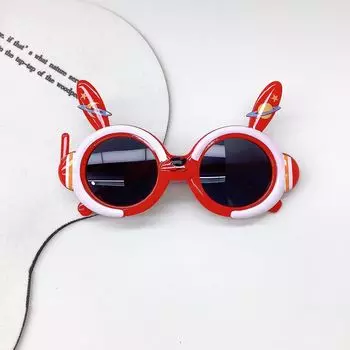 Детские солнцезащитные очки, очень милые, милые, детские солнцезащитные очки с кроликом, солнцезащитный крем с защитой от ультрафиолета для детей в виде кролика красный