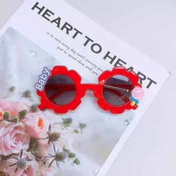 Детские солнцезащитные очки с подсолнухами, милые солнцезащитные очки с цветочным принтом, детские солнцезащитные очки с надписью «сделай сам» для девочек
