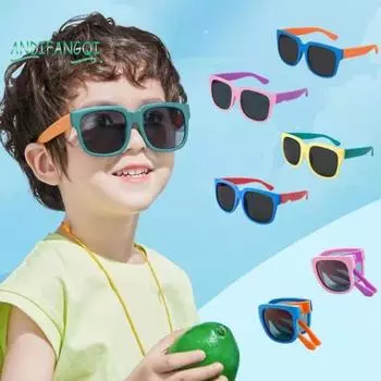 Детские солнцезащитные очки со складными поляризованными линзами UV400 — прекрасная квадратная оправа, для мальчиков и девочек, модные аксессуары E